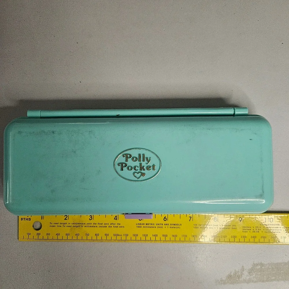 Vintage 1990 Polly Pocket Bluebird Pencil Case Only Teal Green Dollhouse